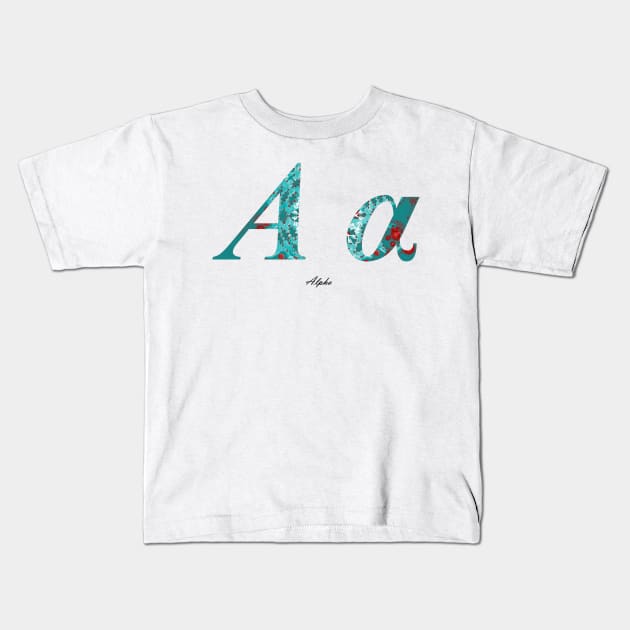 Alpha Greek Alphabet Kids T-Shirt by joancaronil